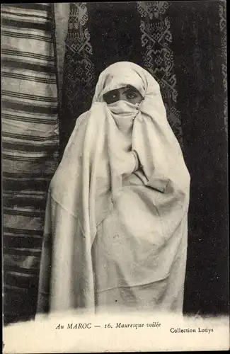 Ak Marokko, Maghreb, Mauresque voilee