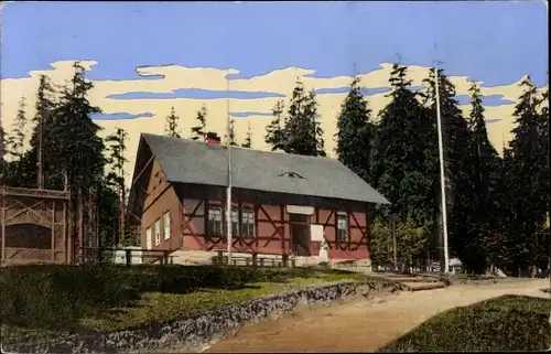 Ak Ilmenau in Thüringen, Berghotel Gabelbach am Kickelhahn, Gabelbachhäuschen