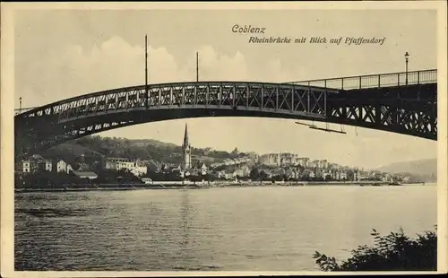 Ak Koblenz am Rhein, Rheinbrücke, Pfaffendorf