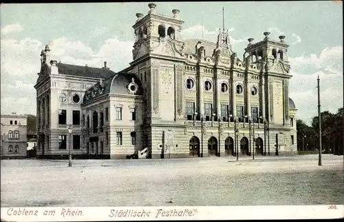 Ak Koblenz am Rhein, Städtische Festhalle