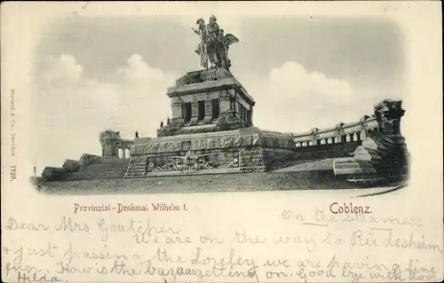 Ak Koblenz am Rhein, Kaiser Wilhelm Denkmal