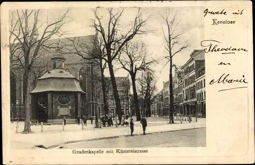 Ak Kevelaer am Niederrhein, Gnadenkapelle mit Küstereistraße, Winter