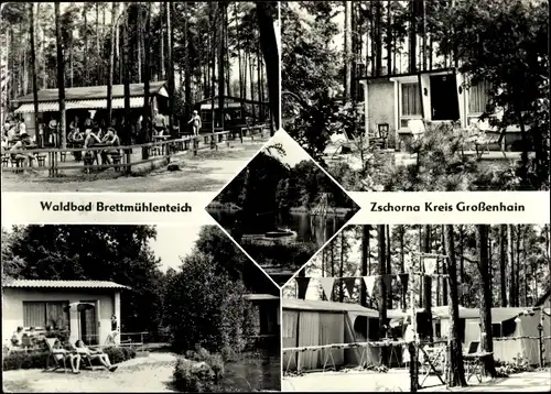 Ak Zschorna Thiendorf Sachsen, Naherholungszentrum Brettmühlenteich, Waldbad