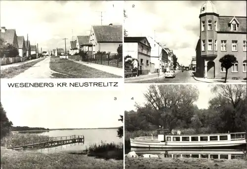 Ak Wesenberg in Mecklenburg, MS Möwe, Mittelstraße, Großer Labussee, Erker, die Wellen