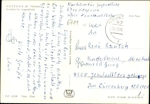 Ak Kospoda in Thüringen, Kurheim für Jugendliche