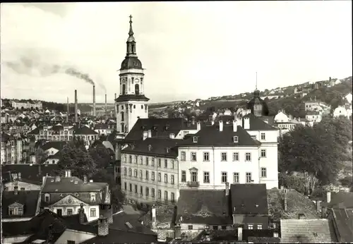 Ak Greiz im Vogtland, Unteres Schloss und Stadtkirche