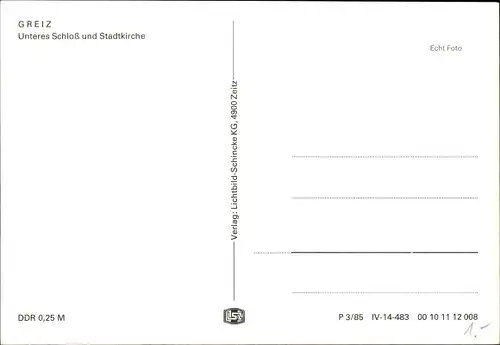 Ak Greiz im Vogtland, Unteres Schloss und Stadtkirche