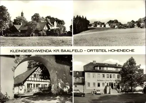 Ak Hoheneiche Saalfelder Höhe Saalfeld an der Saale, Gasthaus zum Roten Hirsch im Grünen Wald