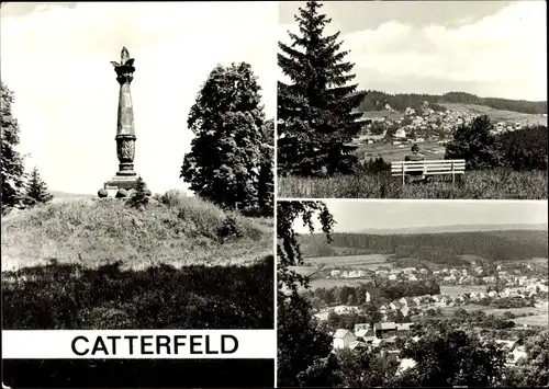 Ak Catterfeld Leinatal in Thüringen, Kandelaber, Panorama, Teilansicht