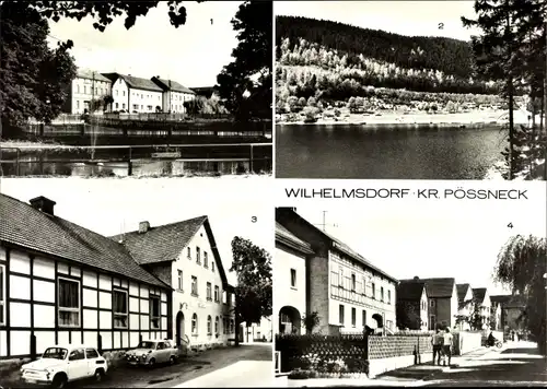 Ak Wilhelmsdorf an der Saale Thüringen, Teilansichten, Zeltplatz Portenschmiede, Gaststätte Oberland