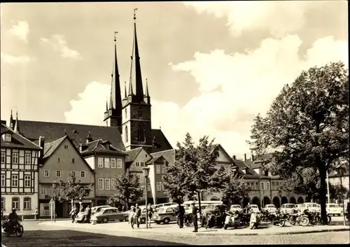 Ak Saalfeld an der Saale Thüringen, Am Markt