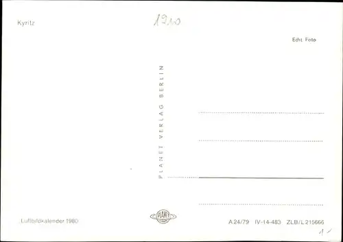 Ak Kyritz in der Prignitz, Panorama, Luftbild