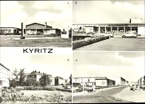 Ak Kyritz in der Prignitz, Kulturhaus Wilhelm Pieck, HO Einkaufszentrum, Friedensstraße