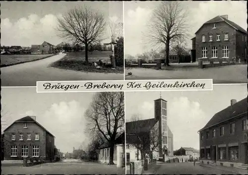 Ak Brüxgen Breberen Gangelt in Nordrhein Westfalen, Straßenpartien, Gebäude, Kirche