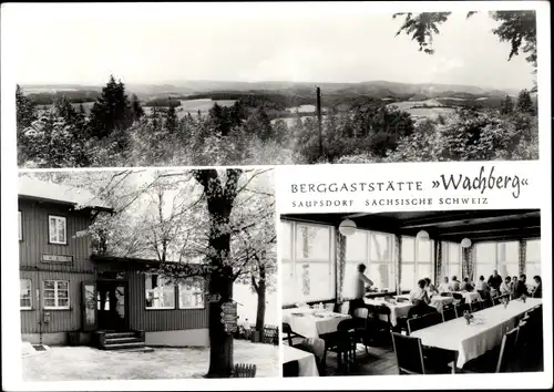 Ak Saupsdorf Sebnitz Sachsen, Berggaststätte Wachberg, Speisesaal