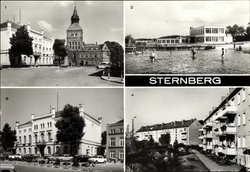 Ak Sternberg in Mecklenburg, Karl Liebknecht Straße, Gaststätte, Bad, Rathaus, Neubauten