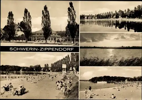 Ak Zippendorf Schwerin in Mecklenburg, Strandpartie, Badegäste