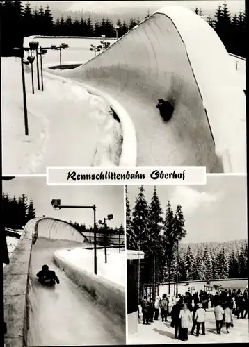 Ak Oberhof im Thüringer Wald, Rennschlittenbahn