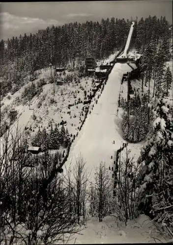 Ak Oberhof im Thüringer Wald, Blick zur Thüringen-Schanze