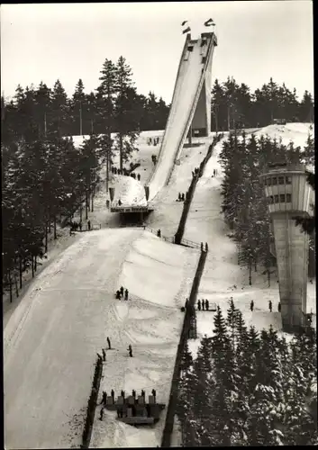 Ak Oberhof im Thüringer Wald, Schanze am Rennsteig, Winteransicht