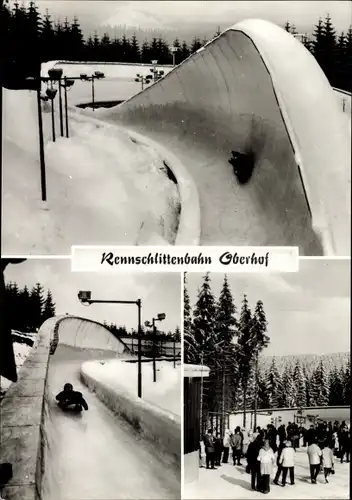 Ak Oberhof im Thüringer Wald, Rennschlittenbahn