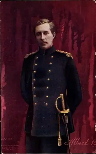 Ak Albert I, König von Belgien, Portrait