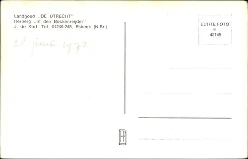 Ak Esbeek Nordbrabant Niederlande, Herberg In den Bockenreijder, Landgoed De Utrecht