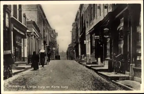 Ak Middelburg Zeeland Niederlande, Lange burg en Korte burg