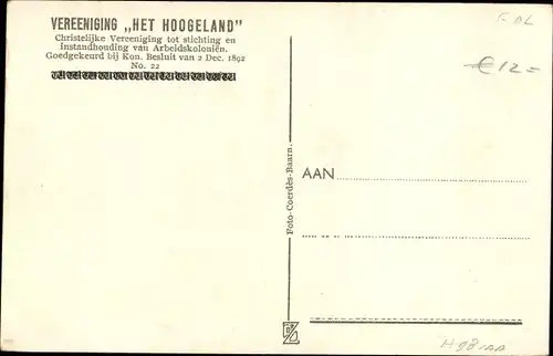 Ak Beekbergen Gelderland, Kolonie Het Hoogeland