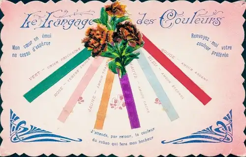 Ak Langage des Couleurs, Mon Coeur en emoi ne cesse d'esperer, Nelken