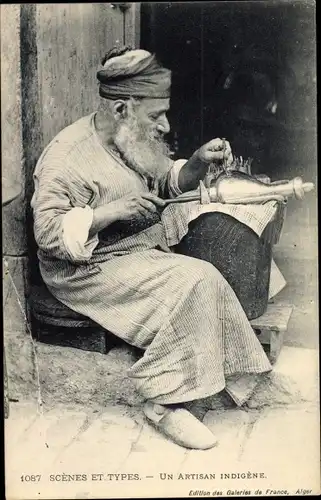 Ak Algier Alger Algerien, Scenes et Types, un artisan indigene