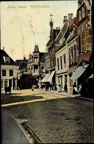 Ak Vlissingen Zeeland Niederlande, Kleine Markt