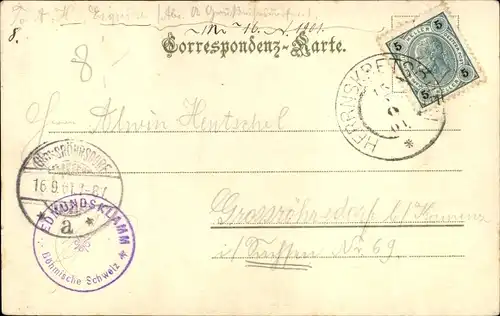 Ak Hřensko Herrnskretschen Elbe Region Aussig, Wilde Edmundsklamm