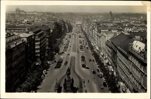 Ak Praha Prag Tschechien, Václavské náměstí, Wenzelsplatz, Denkmal