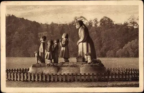 Ak Česká Skalice Böhmisch Skalitz Region Königgrätz, Babiččino údolí, Pomnik Babicky, Otto Gutfreund