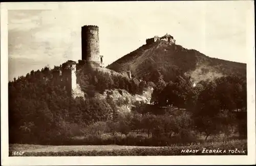 Ak Točník Totschnik Mittelböhmen, Burg Točník, Burg Žebrák, Burg Bettlern