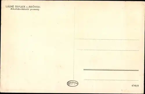 Ak Teplice nad Bečvou Teplitz Bad Region Olmütz, Alkalicko-zelezite prameny