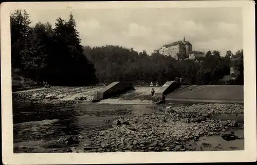 Ak Český Šternberk Böhmisch Sternberg Mittelböhmen, Wehr, Schloss