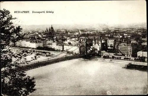 Ak Budapest Ungarn, Dunaparti latkep