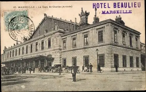 Ak Marseille Bouches du Rhône, La Gare St. Charles