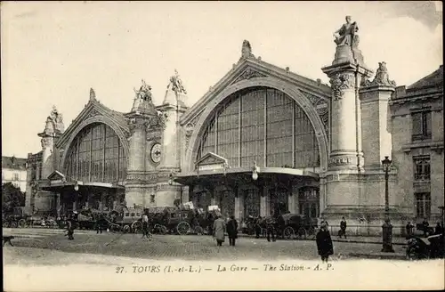 Ak Tours Indre et Loire, Bahnhof