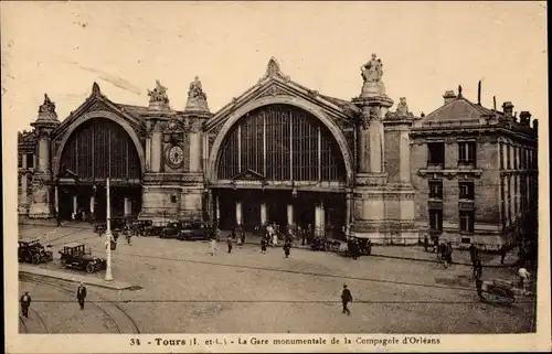 Ak Tours Indre et Loire, Bahnhof