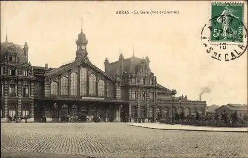 Ak Arras Pas de Calais, Bahnhof