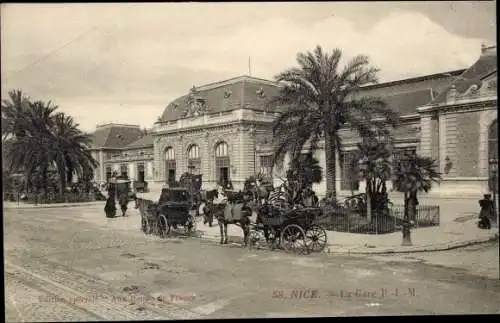 Ak Nice Nizza Alpes Maritimes, la Gare