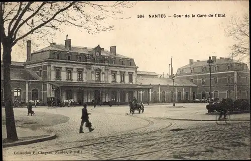 Ak Nantes Loire Atlantique, Cour de la Gare de l'Etat