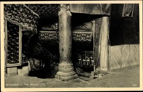 Ak Betlehem Palästina, The Manger, Geburtsgrotte