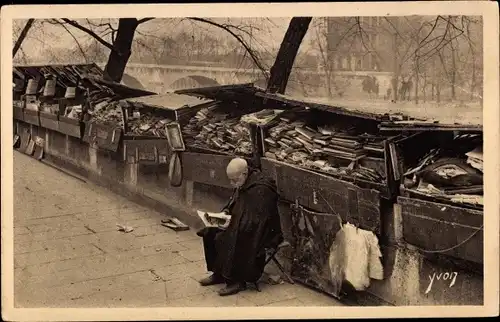 Ak Paris, Bouquiniste du Quai Voltaire, Buchhändler