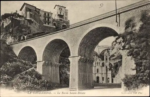 Ak La Condamine Monaco, Le Ravin Sainte Devote