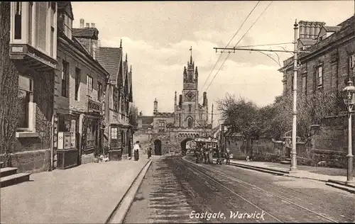 Ak Eastgate Warwick England, Warwick, Street view