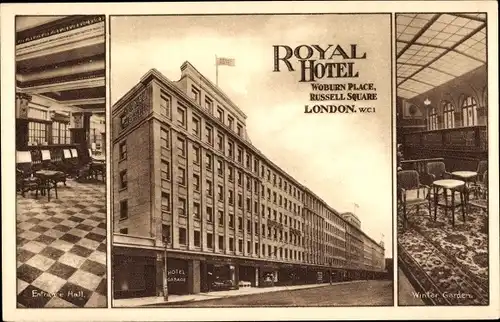 Ak London City England, Royal Hotel, Woburn Place, Russell Square